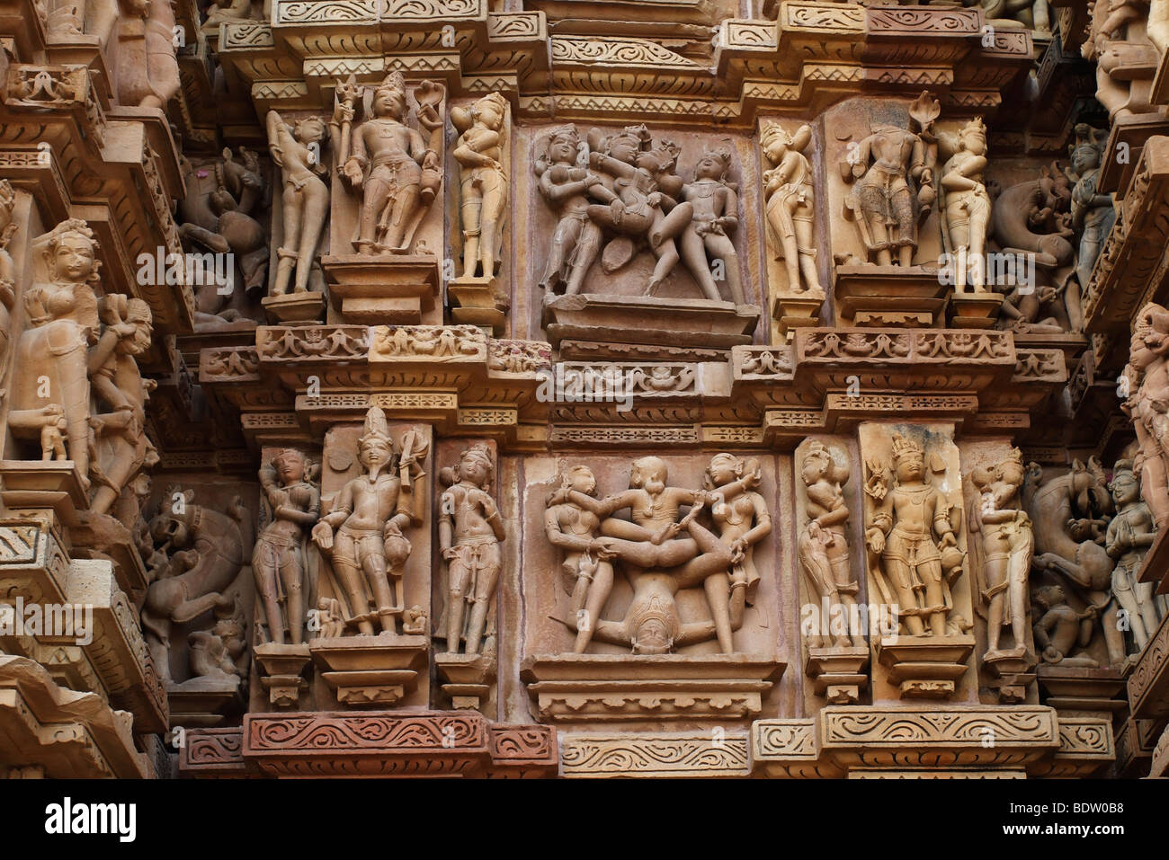 Tempel von Khajuraho, Indien, Tempel in Indien, Stockfoto