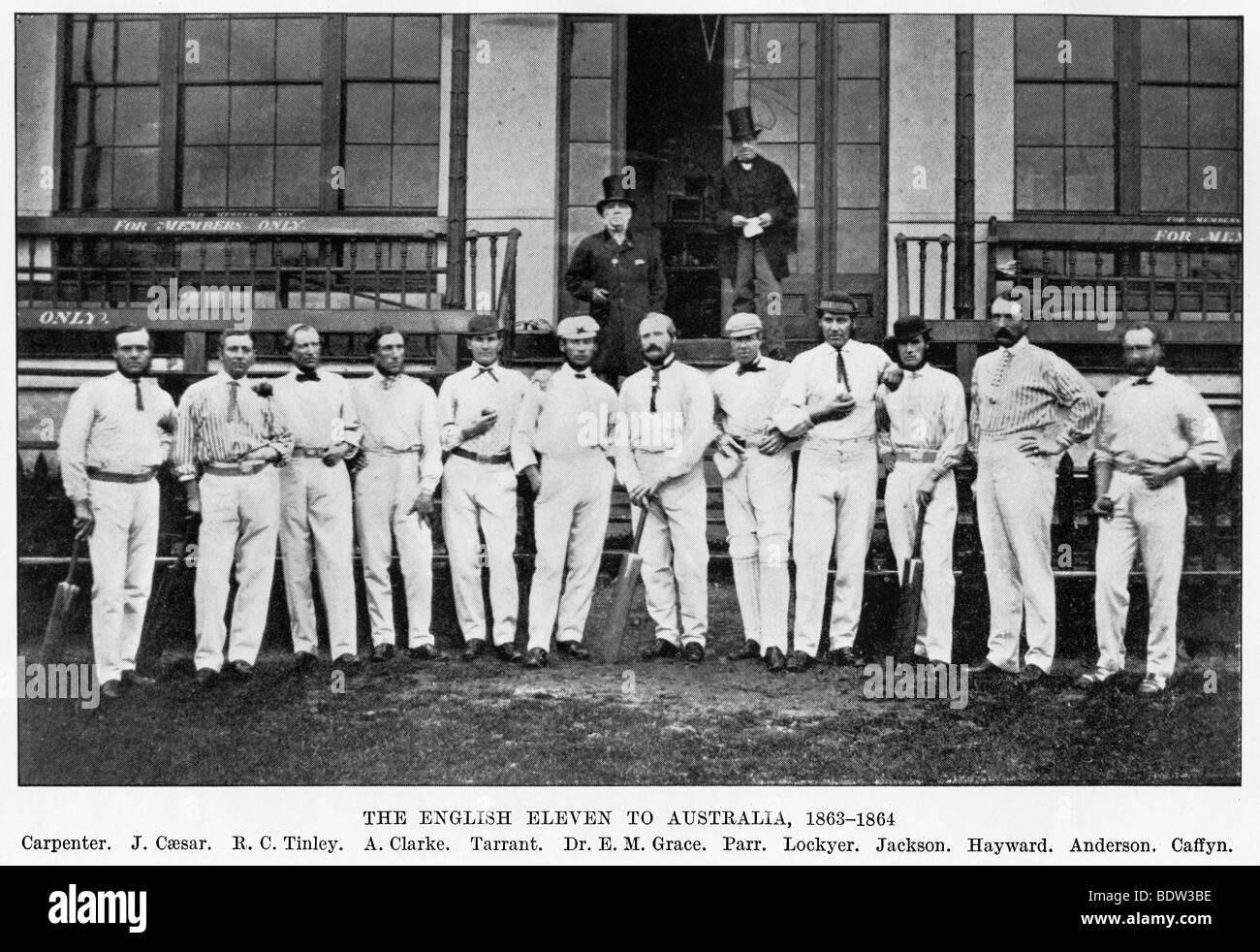 XI von England nach Australien, 1863-64, 2. England-Team Down Under, alle professionelle neben EM Gnade, Bruder des WG Stockfoto