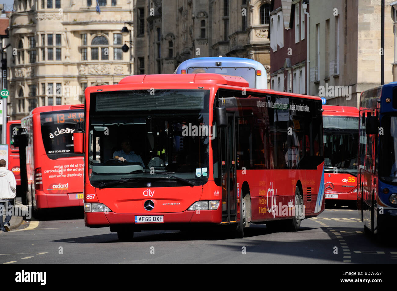 Überlastung der Bus in St Aldates Oxford Stockfoto
