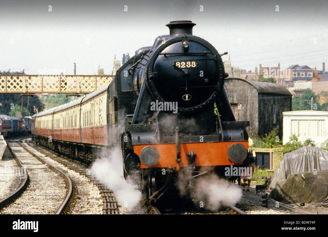 Dampf Lok 8233 auf die Severn Valley Railway in Bridgnorth 1981 Stockfoto