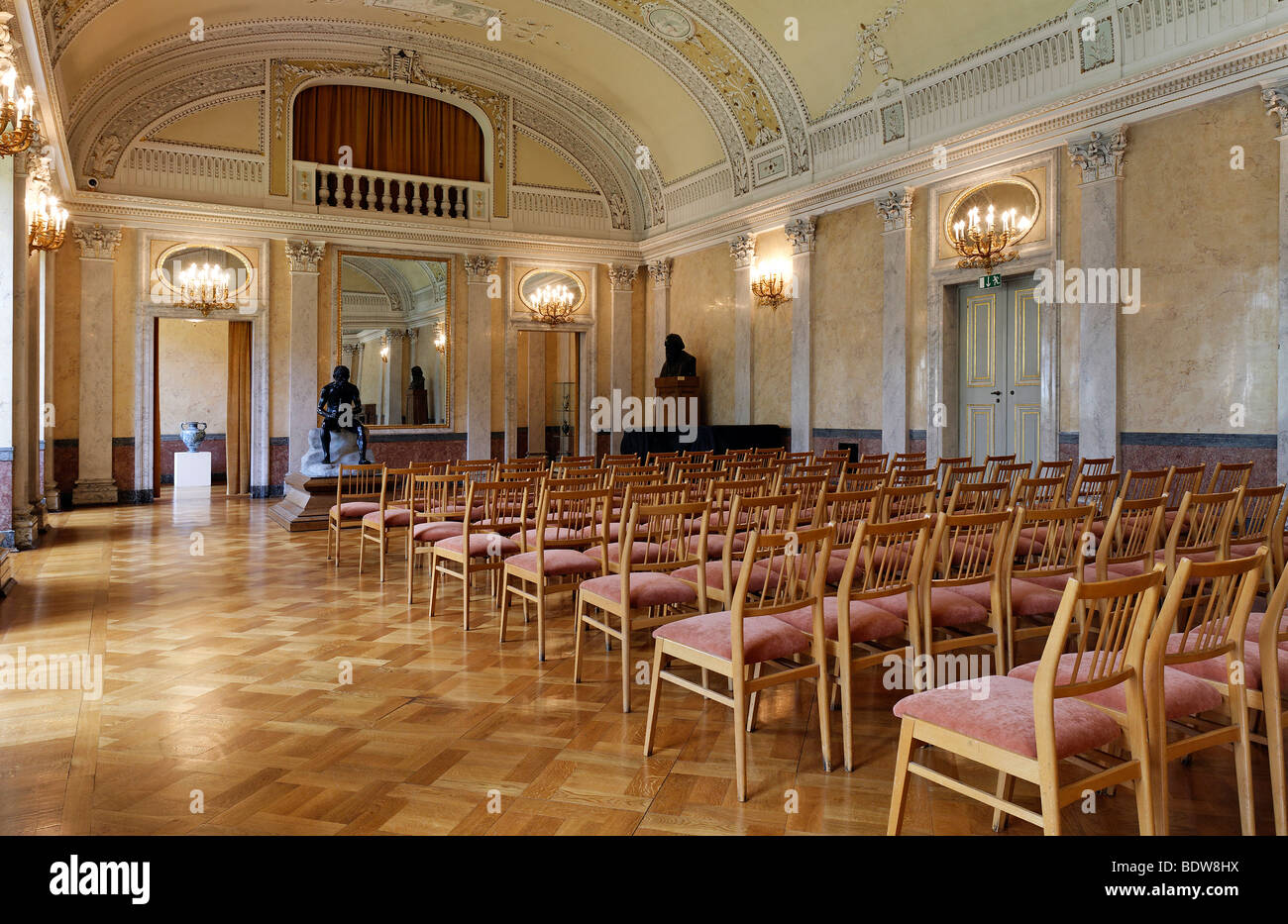 Marmorsaal marble Hall, Wagner-Denkmal, Schloss Elisabethenburg Burg, Rhön, Thüringen, Deutschland, Europa Stockfoto