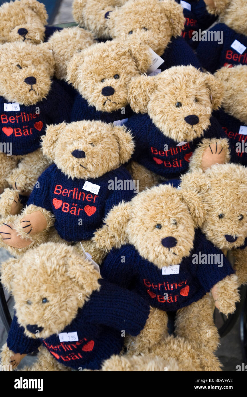 Berliner Bären, Souvenirs in der Nikolai Bezirk, Mitte, Berlin, Deutschland, Europa Stockfoto