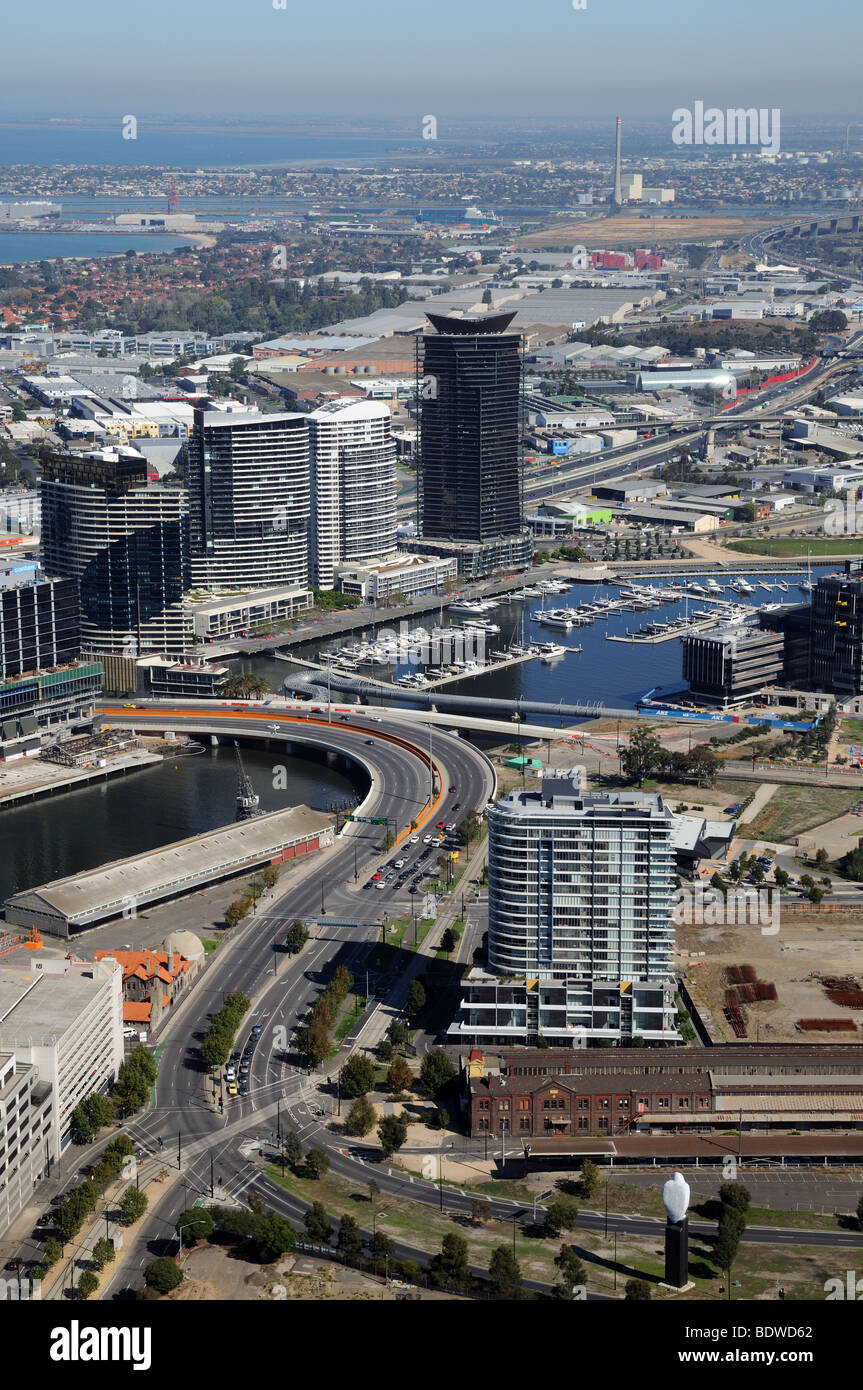 Zentrum der Antenne Vogelperspektive von Aussichtsplattform auf Rialto Tower Melbourne Australien Stockfoto