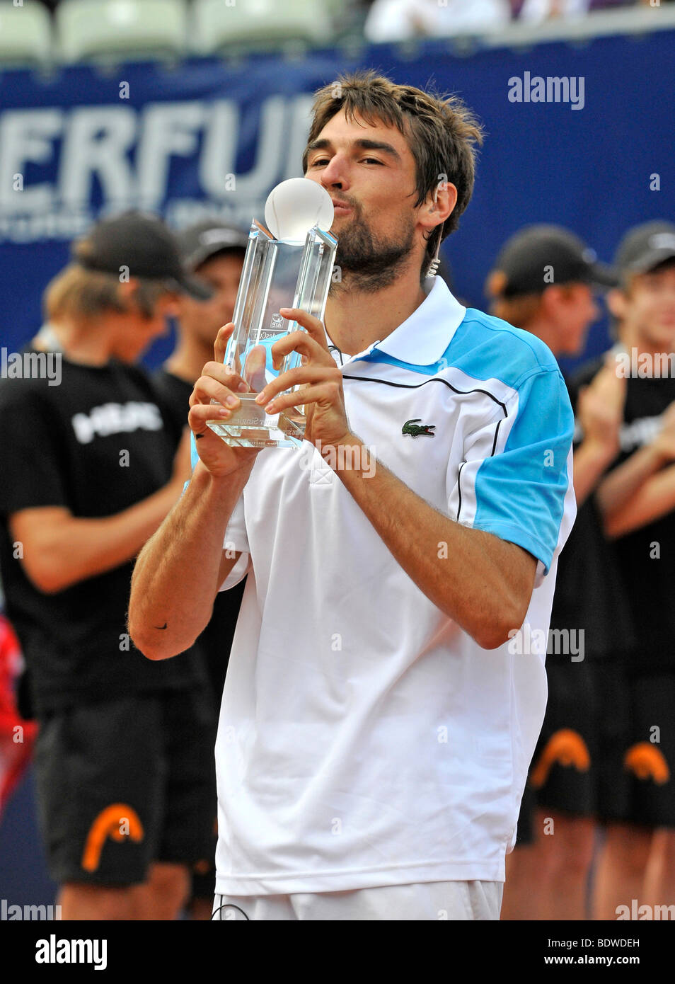 Jeremy CHARDY, Frankreich, Küsse Siegerpokal, Sieger Mercedes Cup 2009, Stuttgart, Baden-Württemberg, Deutschland, Europa Stockfoto