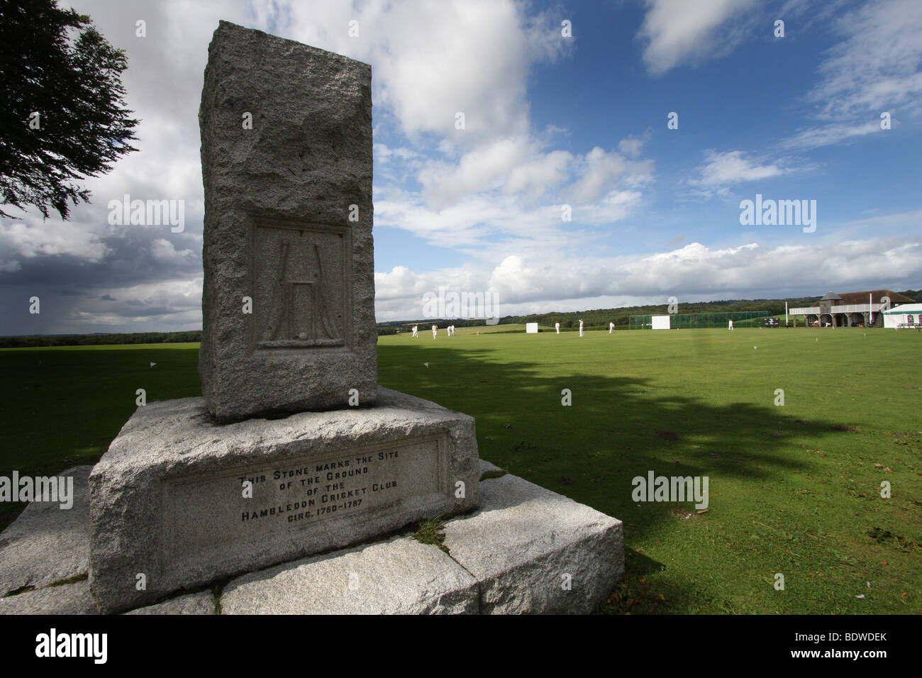 Broadhalfpenny nach unten Hambledon in Hampshire Spielstätte des Hambledon Cricket Club Stockfoto