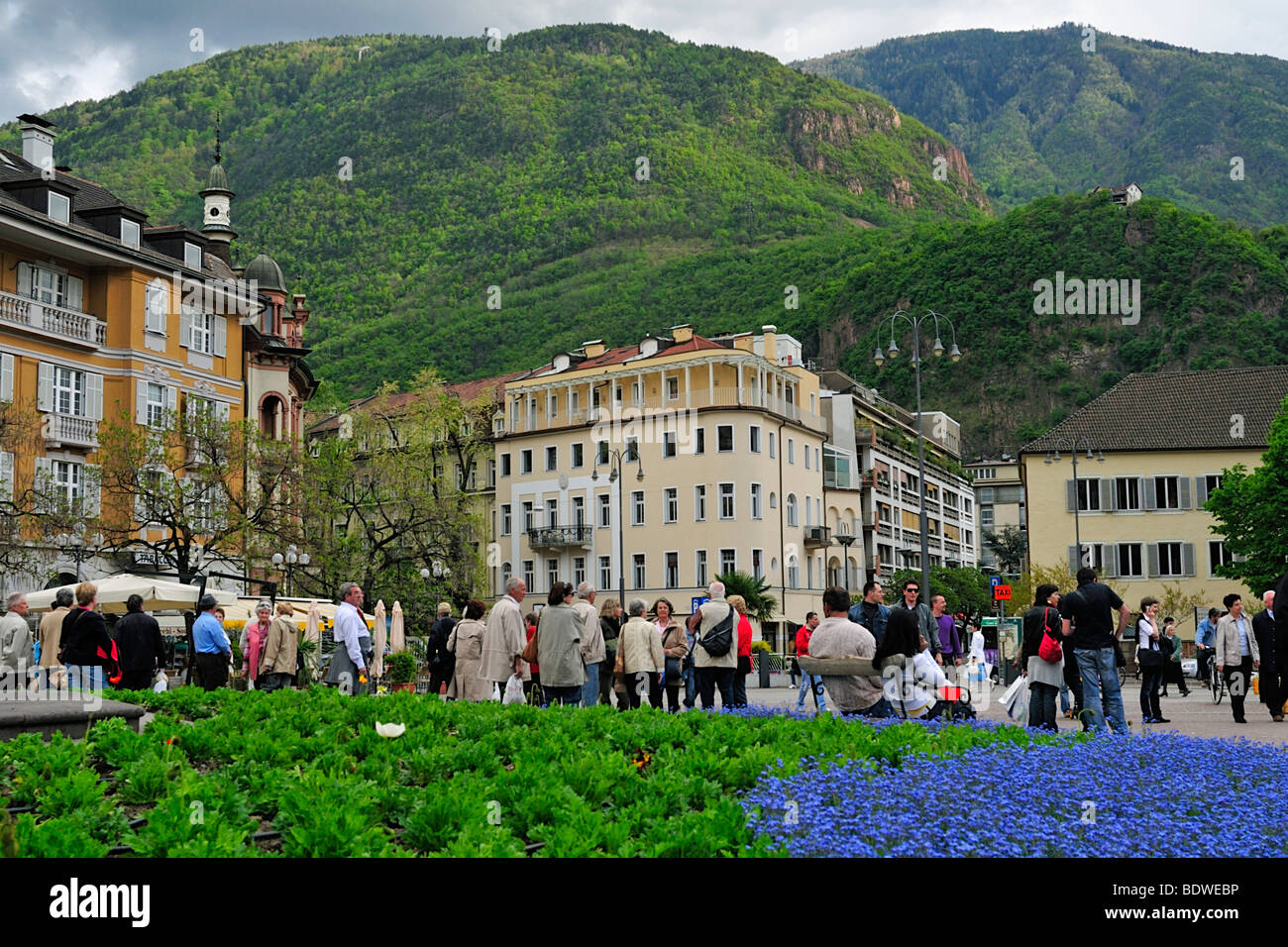 Bozen Bozen Waltherplatz Stockfoto Bozen Bozen Waltherplatz Stockfoto