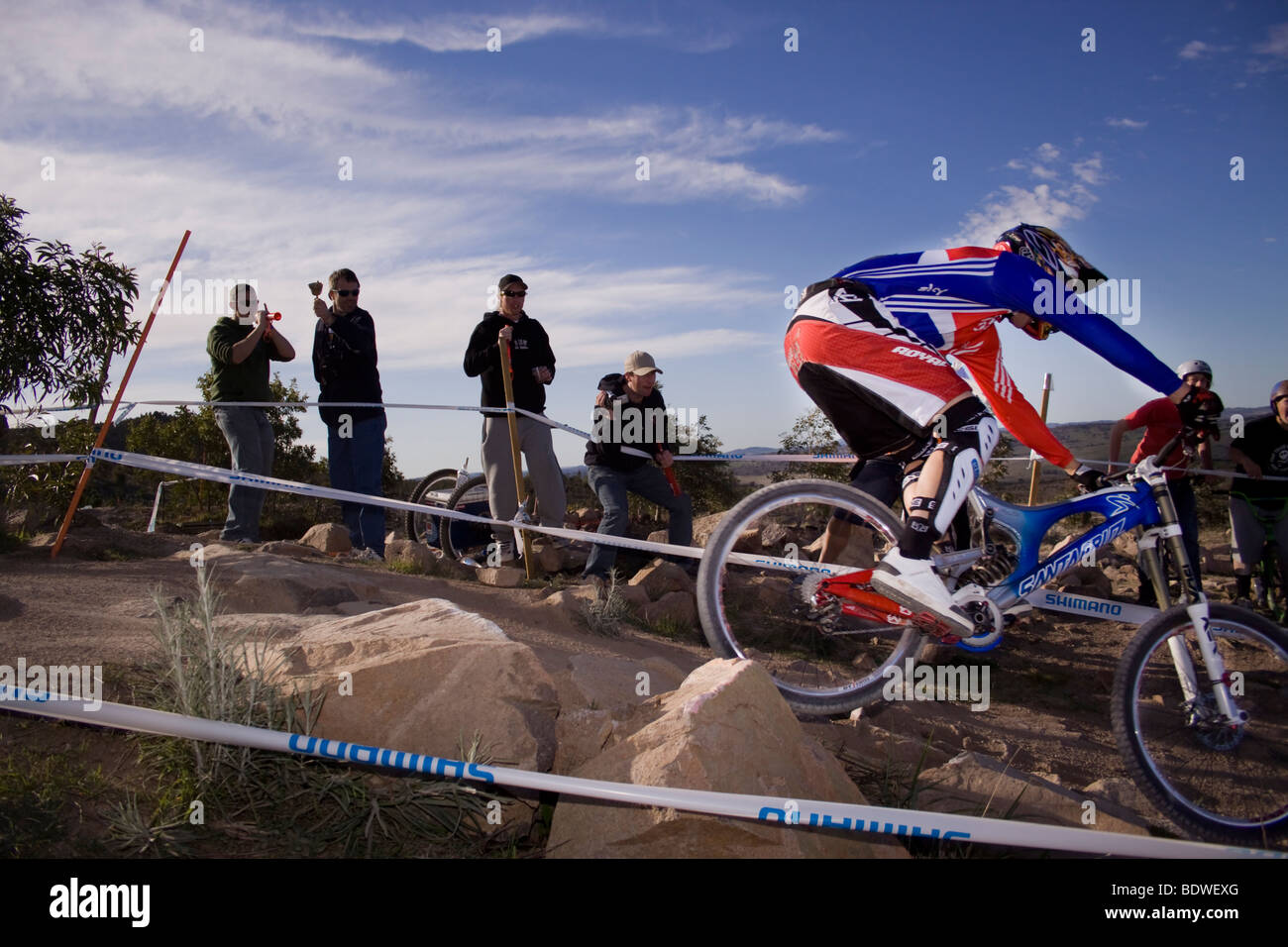 CANBERRA - SEPTEMBER 6: Steve PEAT aus Großbritannien auf seinem Weg zum Sieg 2009 UCI Mountain Bike WM Stockfoto