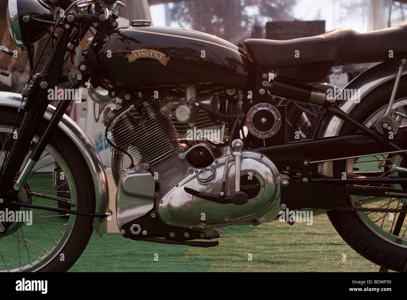 1950 Vincent Comet Serie C Motorrad auf dem Display an der 2009 Pebble Beach Concours d ' Elegance Stockfoto