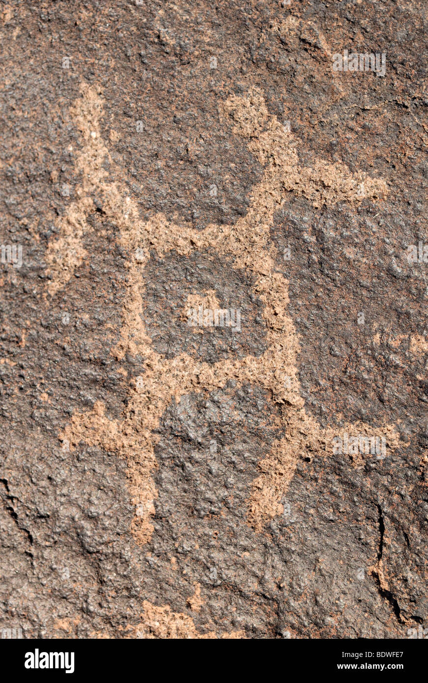 Native American Gravur, Petroglyphen, symbolisch, etwa 1000 Jahre alt, malte Rock Petroglyph Site Painted Rocks State Park, Stockfoto