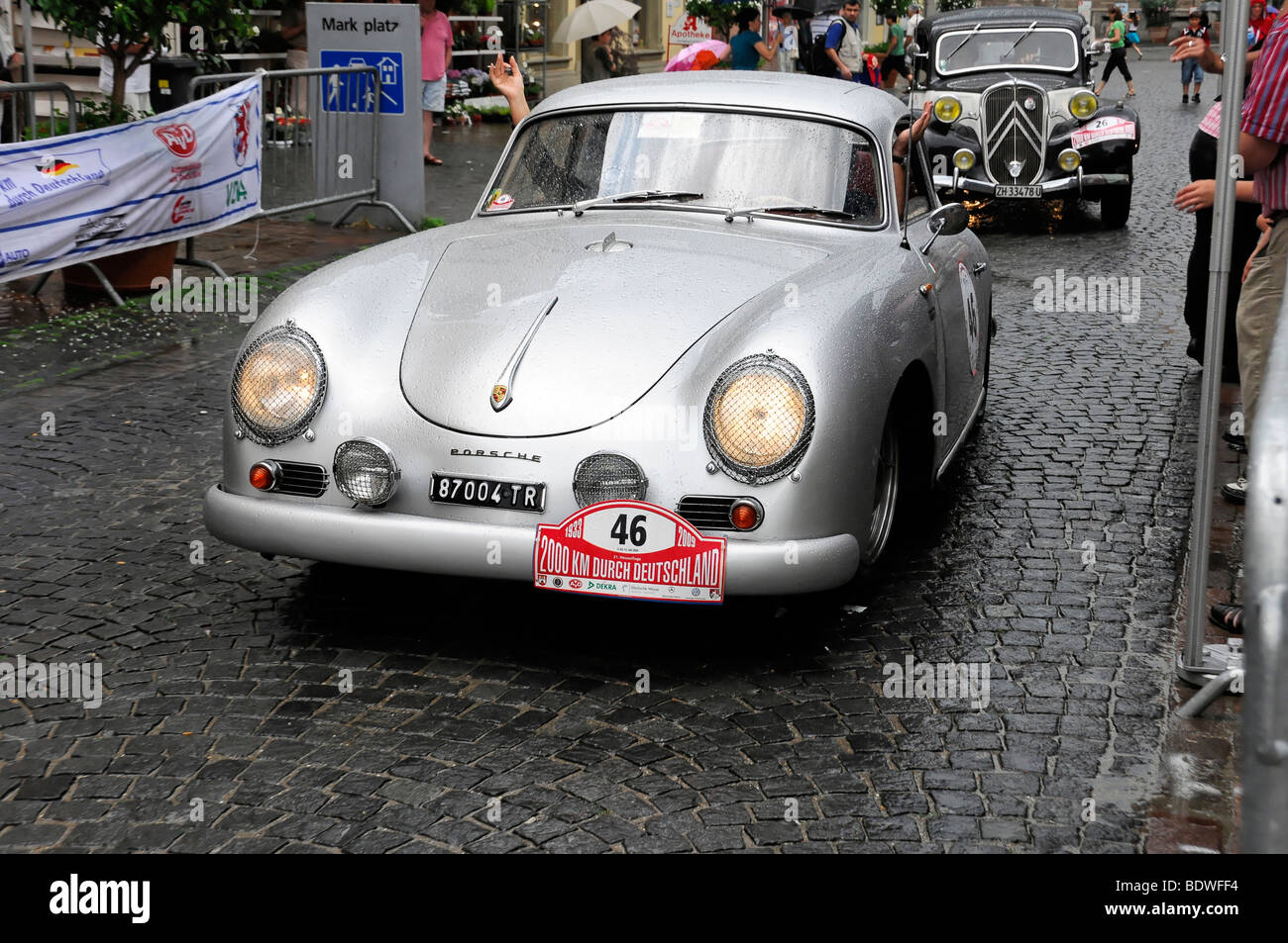 Porsche 356 A Coupe Sport 1958, 2000 km Durch Deutschland 2009 Rallye, 2000 km durch Deutschland 2009, Schwaebisch Gmuend, Baden-W Stockfoto