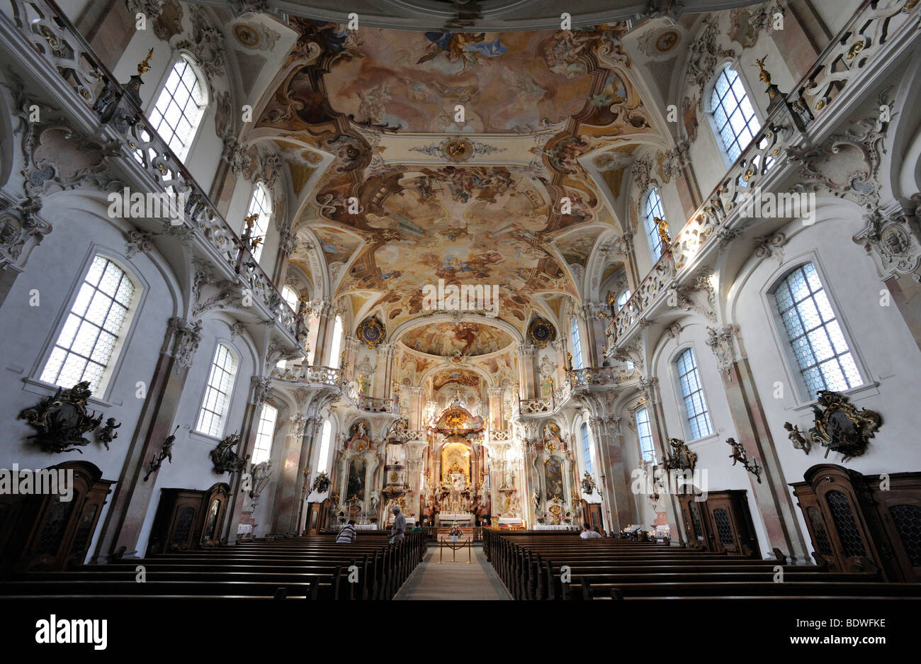 Innenaufnahme der Wallfahrt Kirche Birnau, Bodensee, Baden-Württemberg, Deutschland, Europa Stockfoto