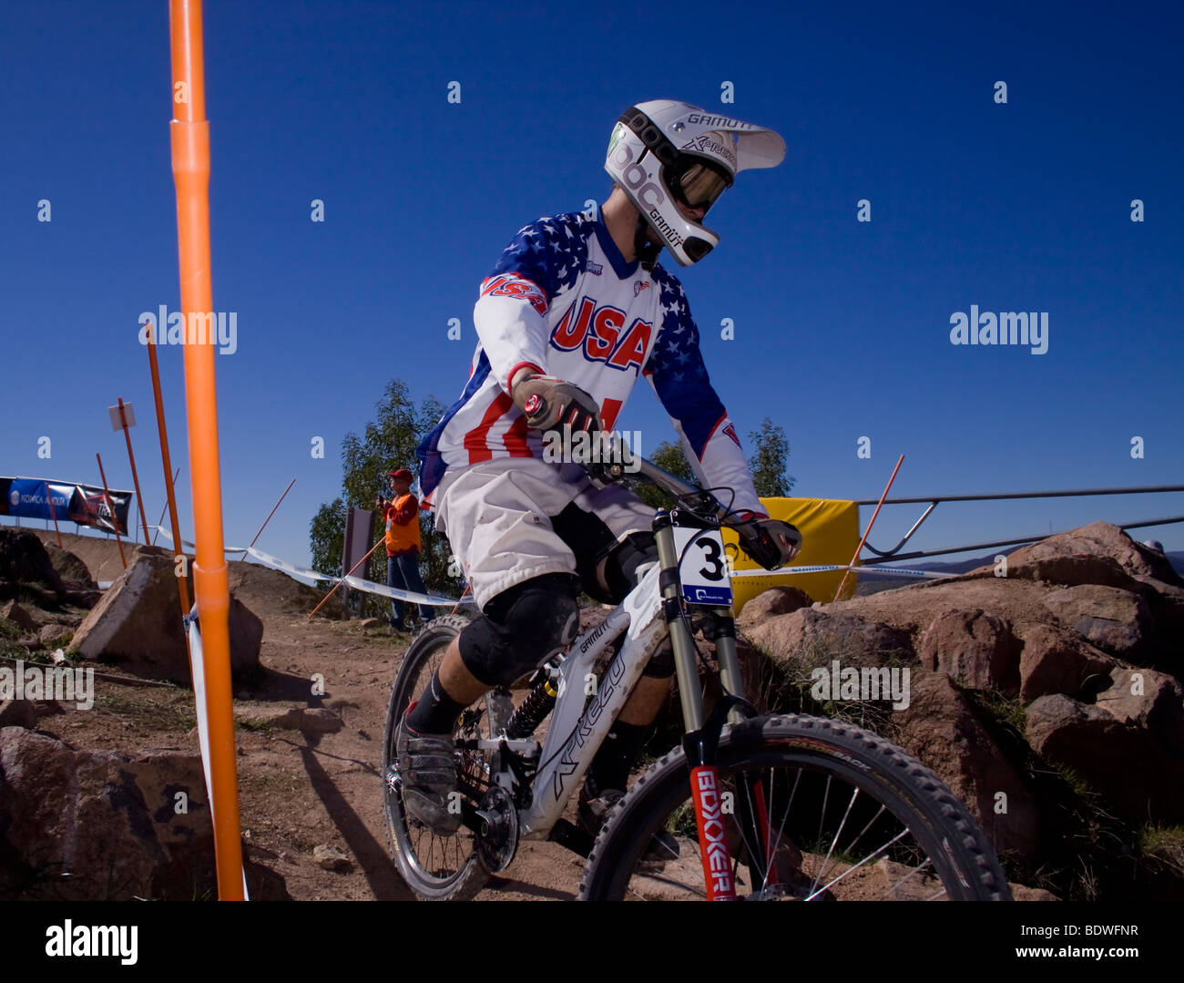 2009 UCI Mountainbike-Weltmeisterschaft für Downhill, 5. September 2009 Stockfoto