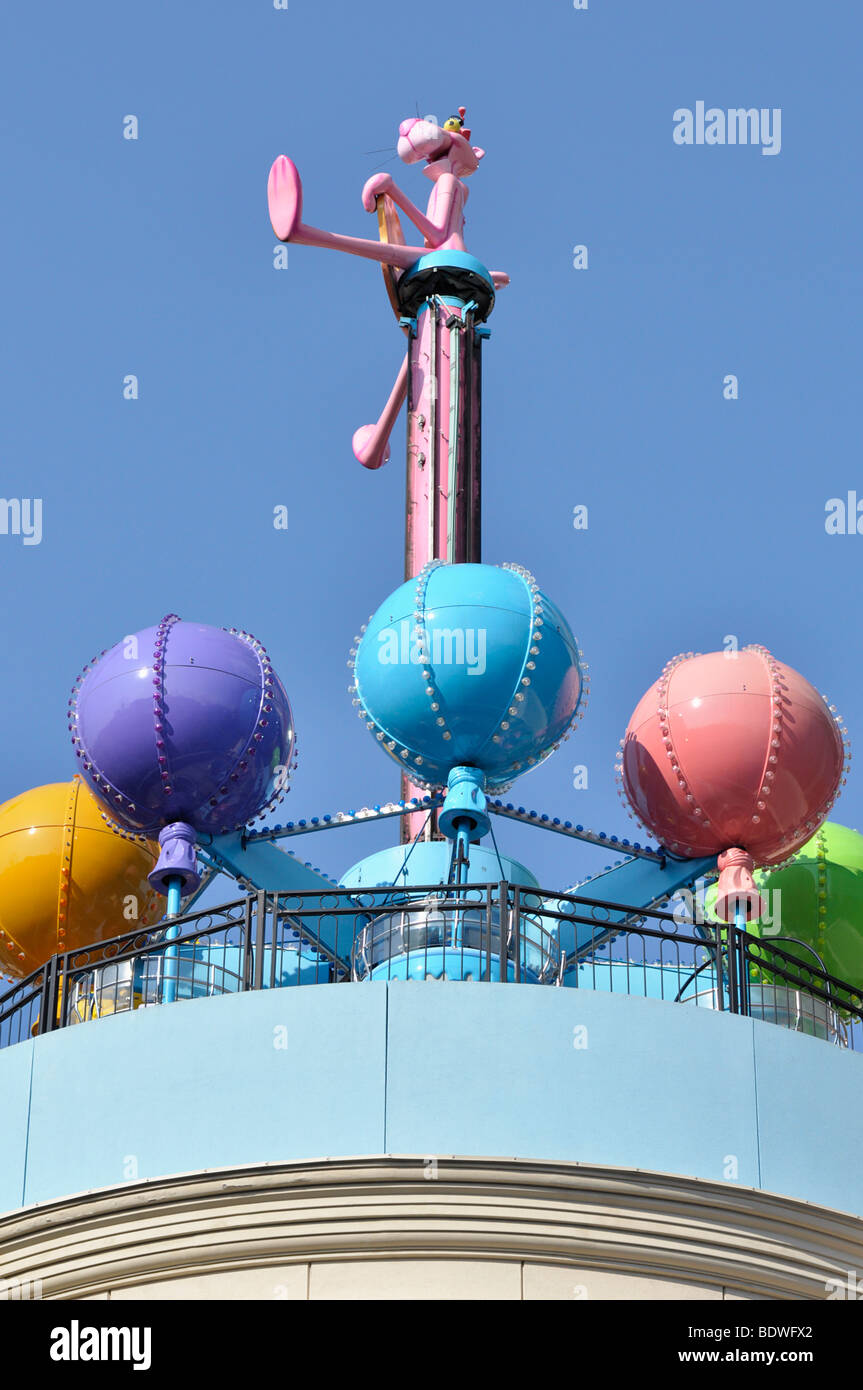 Rosa Panther-Ballonfahrt - eine Attraktion auf dem Clifton Hill, Niagara Falls, Kanada Stockfoto