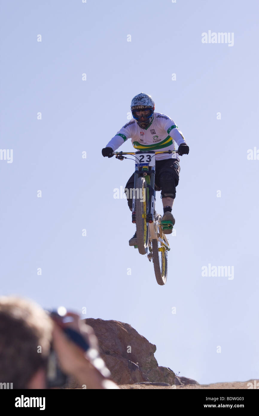 Mitchell Delfs aus Australien an die 2009 UCI Mountain Bike World championships Stockfoto