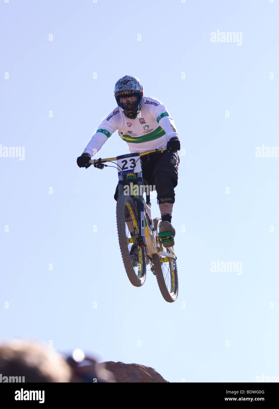 Mitchell Delfs aus Australien an die 2009 UCI Mountain Bike World championships Stockfoto