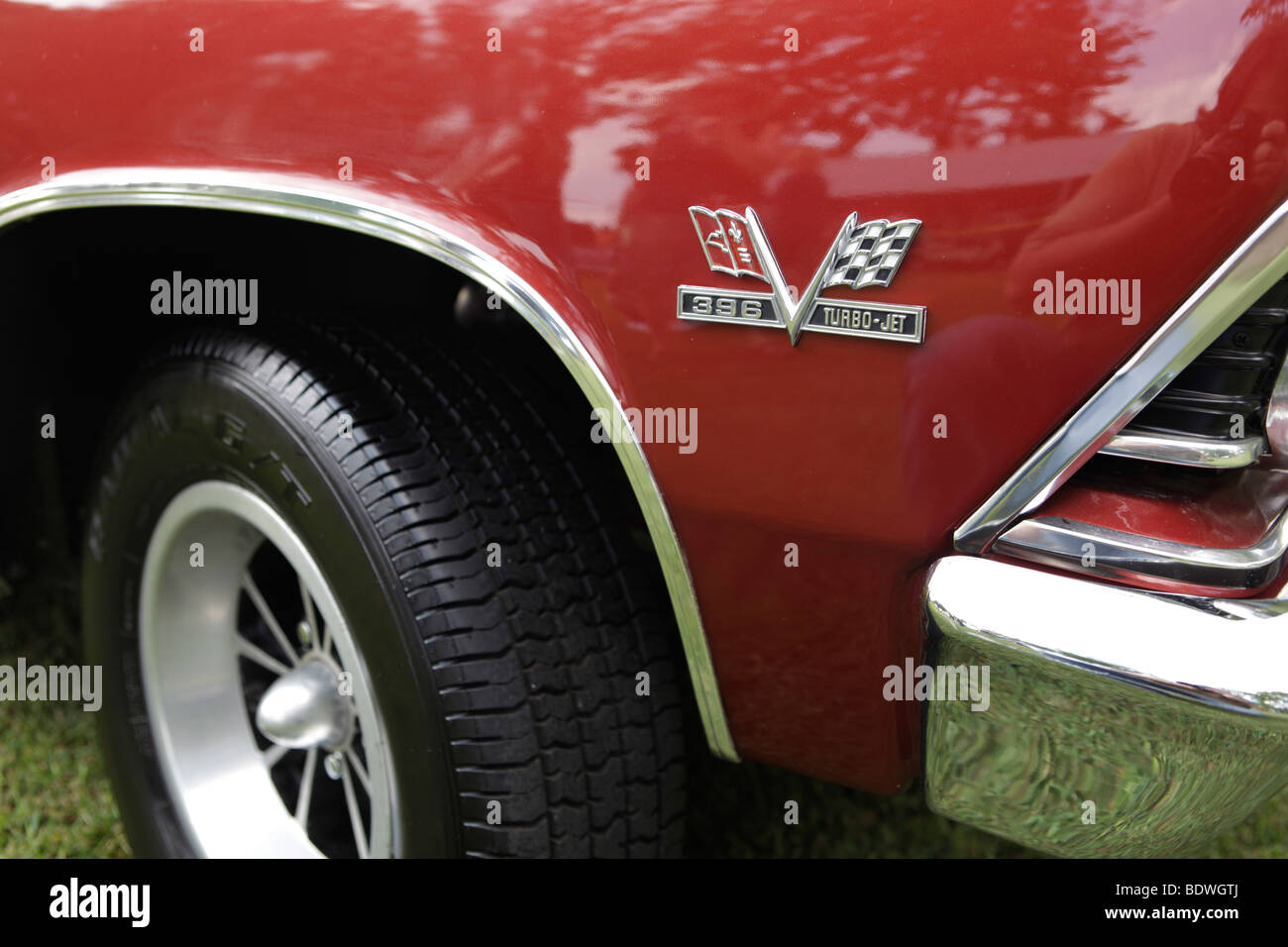 1966 Chevy Chevelle SS 396 Motor. Smithville, Indiana-Auto-Show. Stockfoto