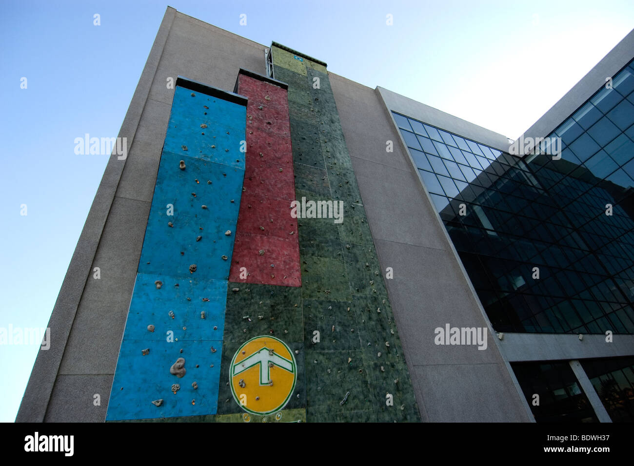 Kletterwand in Alta Vila Tower in Belo Horizonte, Minas Gerais, Brasilien Stockfoto