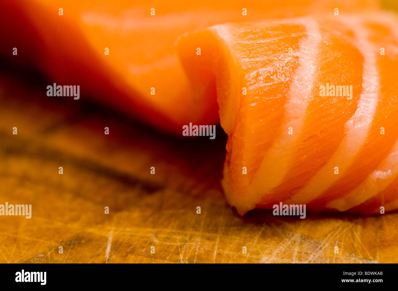 Roher Lachs Fischfilet Stockfoto