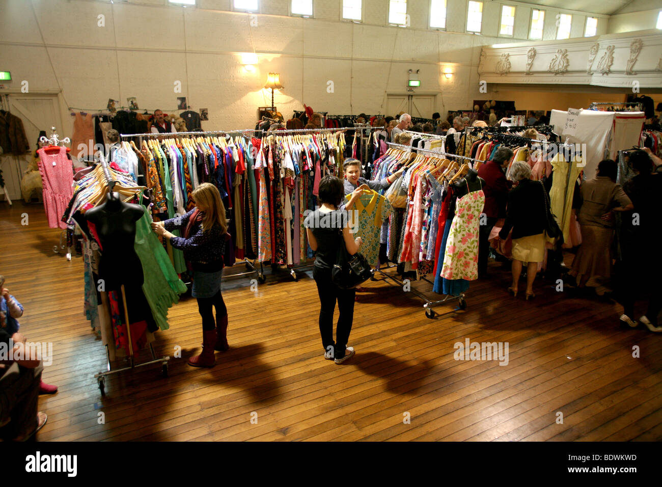 Bangalow Hall Vintage Clothing fair. Stockfoto