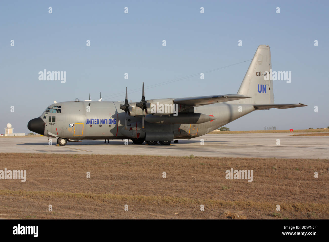 Belgische C-130H Hercules Verkehrsmittel Flugzeug, die für die Vereinten Nationen Stockfoto
