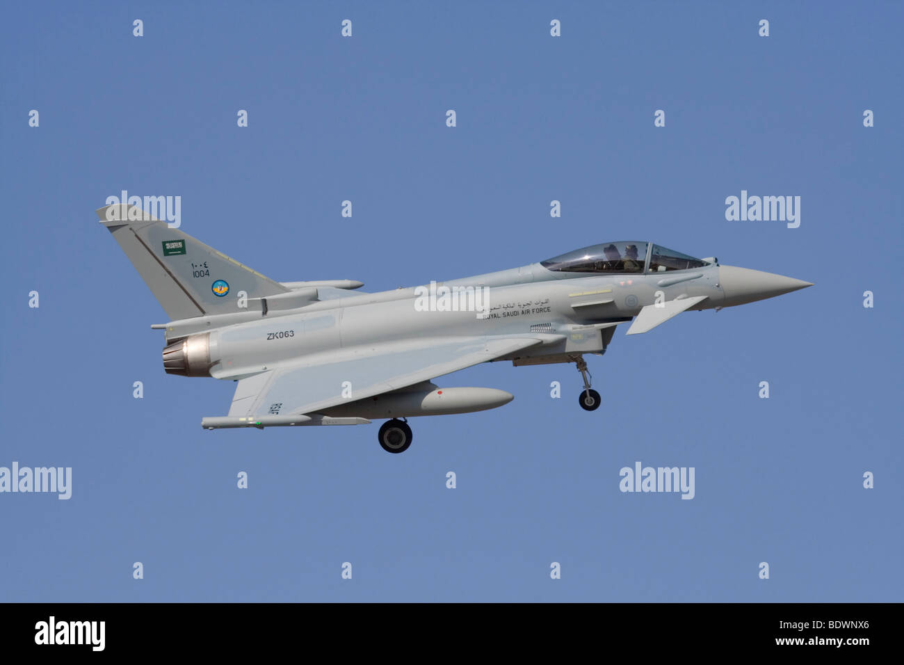 Moderne Militärflugzeuge. Royal Saudi Air Force Eurofighter EF-2000 Typhoon Jagdflugzeug Stockfoto