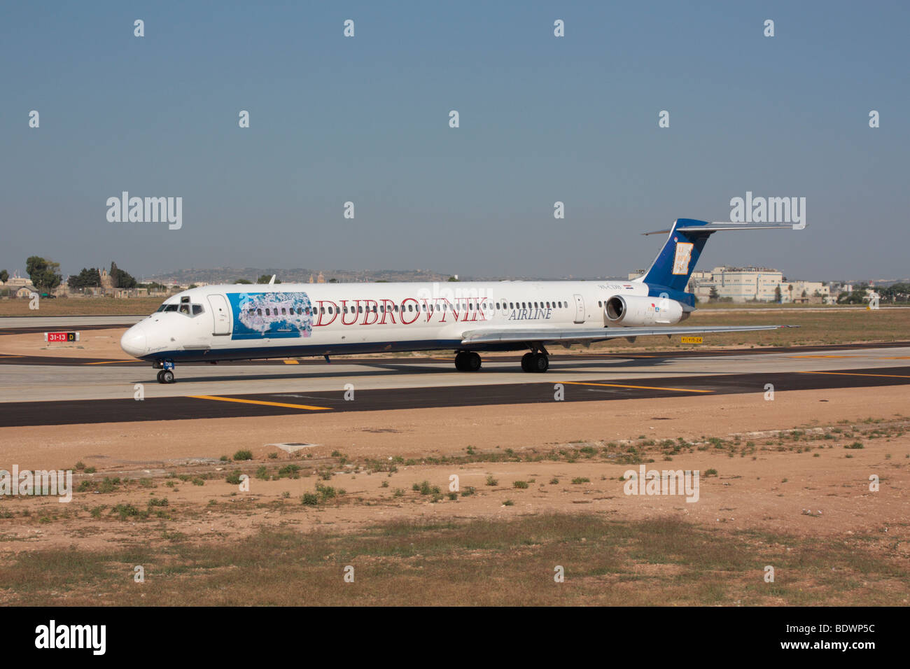 Dubrovnik Airline MD-83 des Rollens bei Abreise Stockfoto