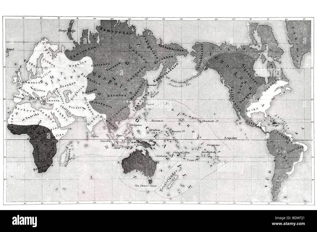 Karte der Regionen zweidimensionale geometrisch Geographie Kartographie Kartenaufnahme Welt Stockfoto