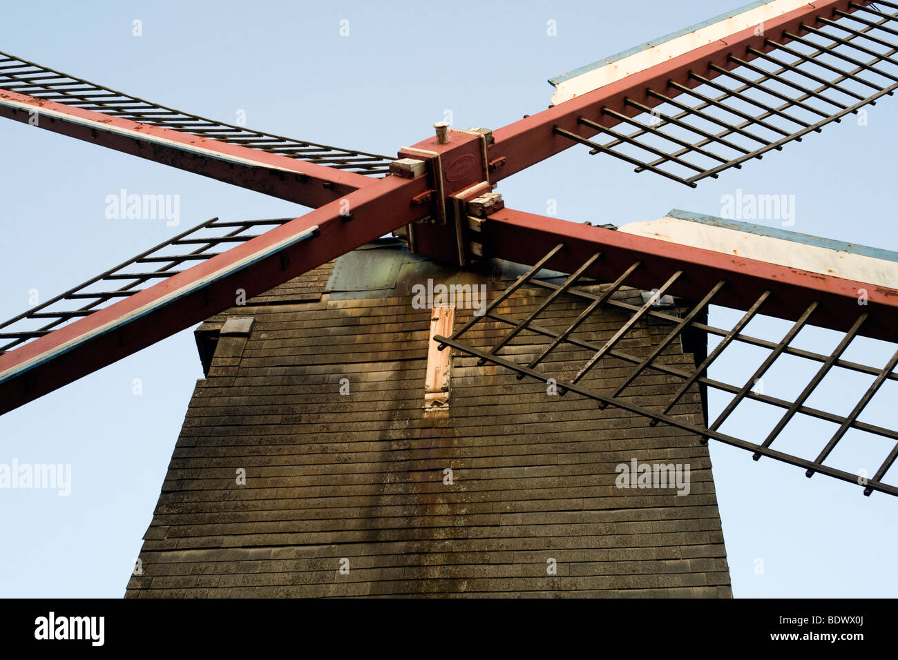 'De' Koelewei Mill (1765), eine Windmühle in der Nähe der Dampoort in Brügge, Belgien. Stockfoto