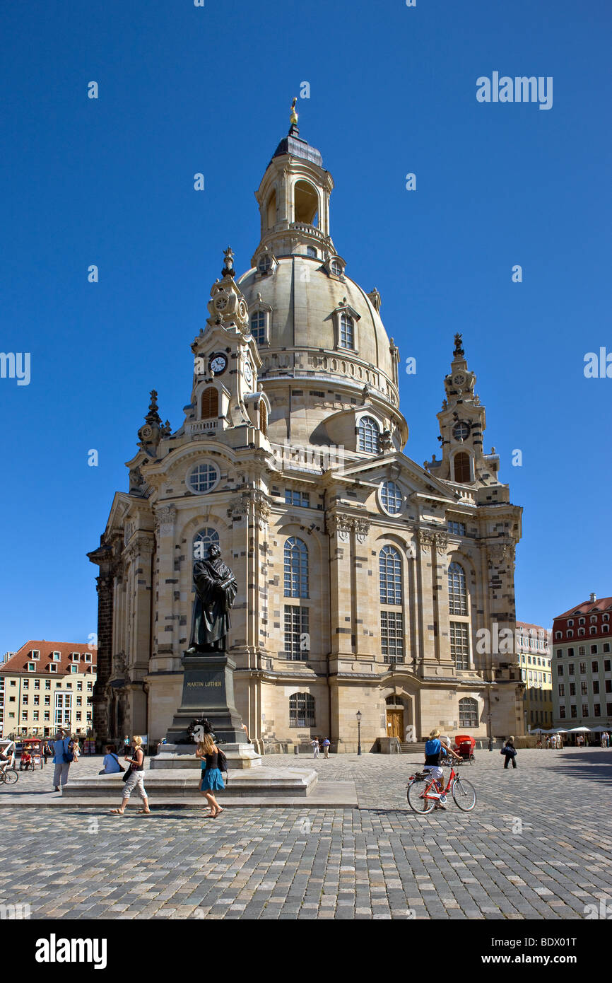 Die Frauenkirche in Dresden, Hauptstadt des östlichen Bundesland Sachsen Stockfoto