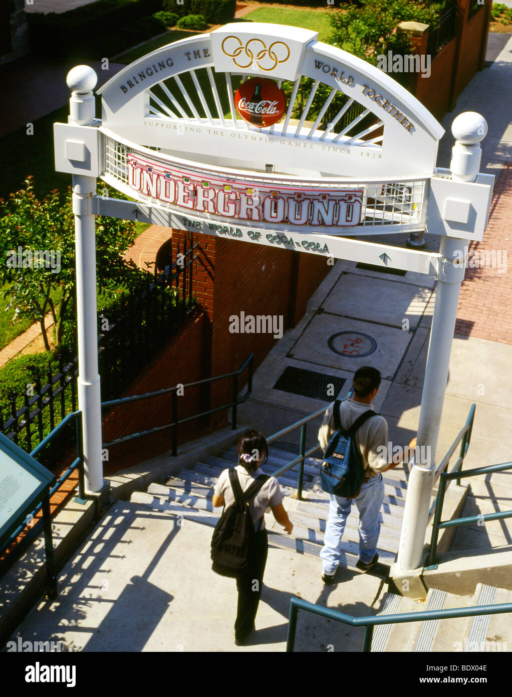 USA, Atlanta Georgia U-Bahn, Einkaufsmöglichkeiten, Restaurants, Geschichte und Unterhaltung Stockfoto