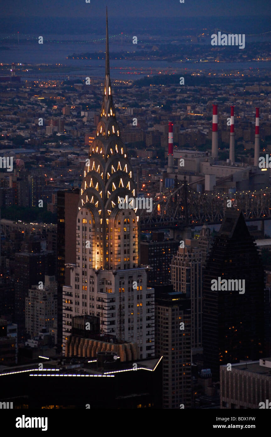 Nachtansicht des Chrysler Building, New York, USA Stockfoto