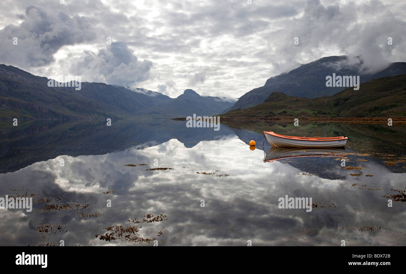 Nach starkem Regen am Loch Glencoul, Unapool, von Kylesku, Assynt, Sutherland Stockfoto