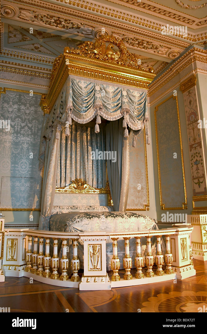 Schlafzimmer in The Big Gattschina-Palast in Gattschina Stadt, St. Petersburg, Russland Stockfoto