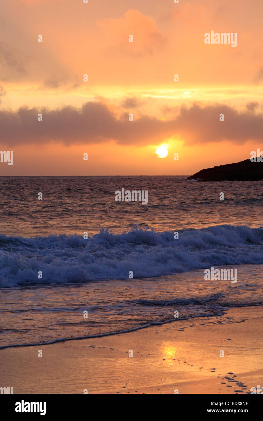 Sonnenuntergang am Northton, Isle of Harris, äußeren Hebriden, Schottland Stockfoto
