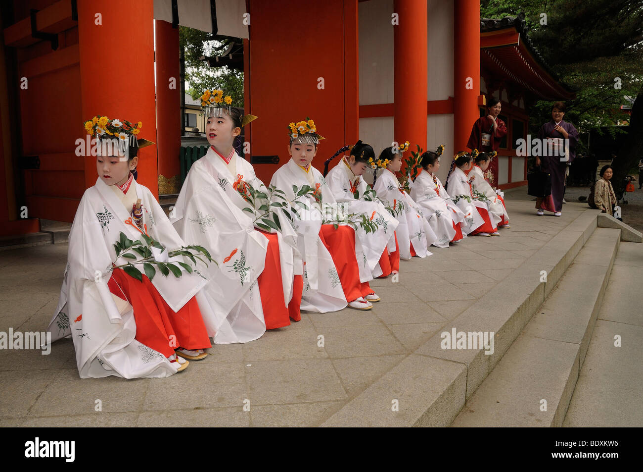 Celebrations at the Imamiya Shrine, Matsuri, Shinto shrine festival on April 5th, Kyoto, Japan, Asia Stockfoto