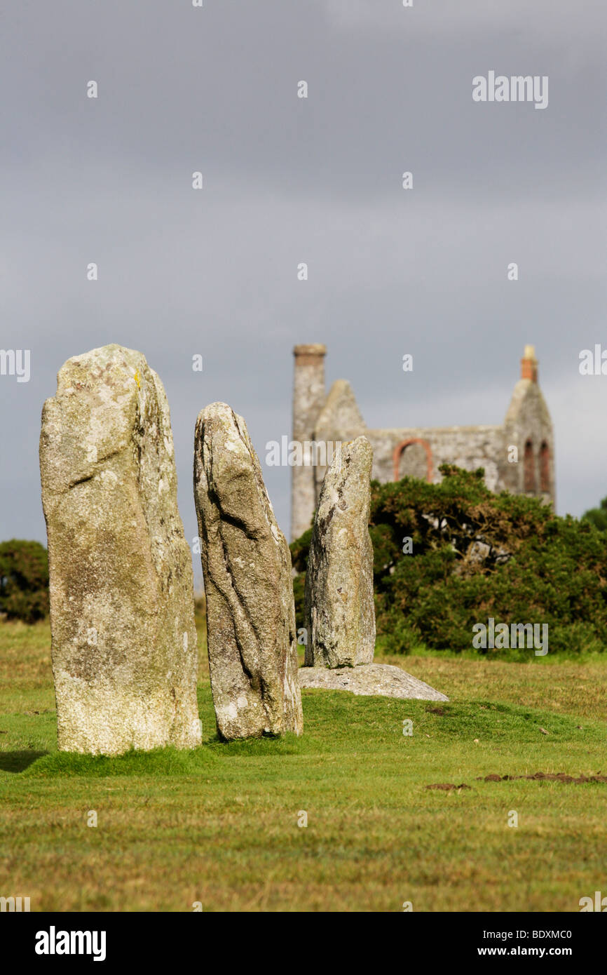 Die Hurlers Stone Circle, Schergen, Cornwall, England Stockfoto