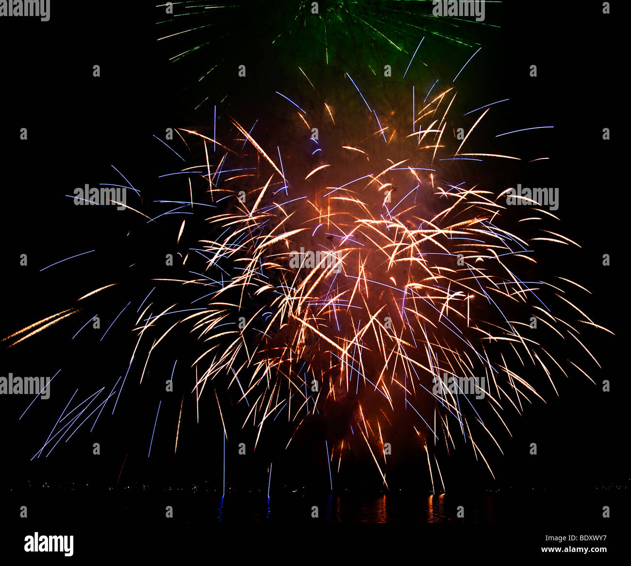 Höhe-Feuerwerk am Seenachtfest-seefest am Bodensee in Baden-Württemberg, Deutschland, Europa Stockfoto