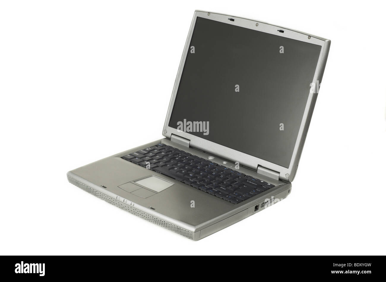 Eine typische Silber grau Laptop ca. 2005 Stockfoto