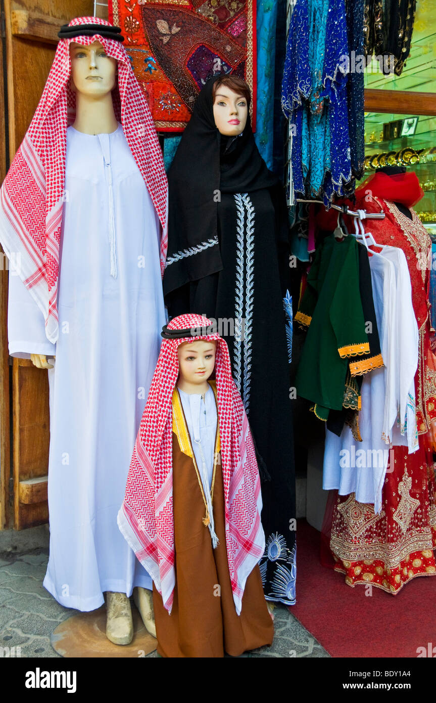 Geschäft mit lokalen outfits Bur Dubai Stockfoto