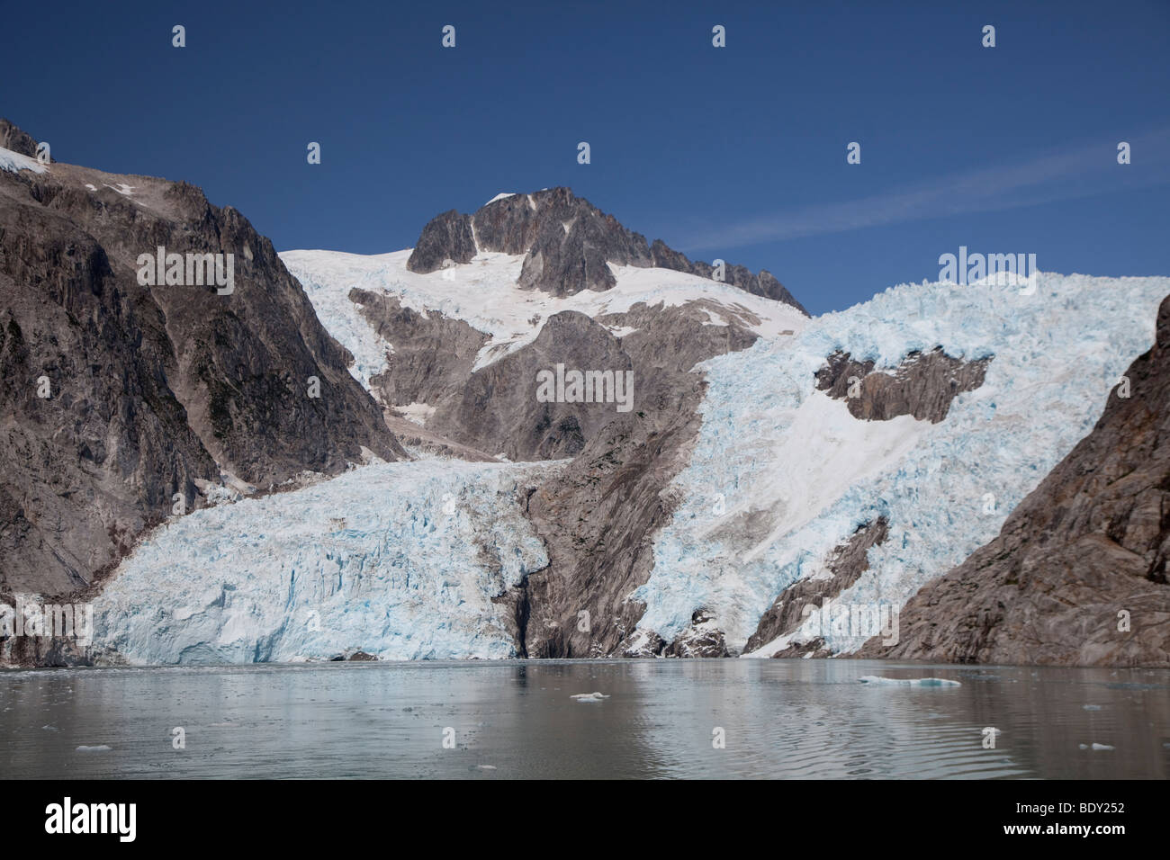 Seward, Alaska - nordwestlichen Gletscher Leckagen in den nordwestlichen Fjord in Kenai Fjords Nationalpark. Stockfoto