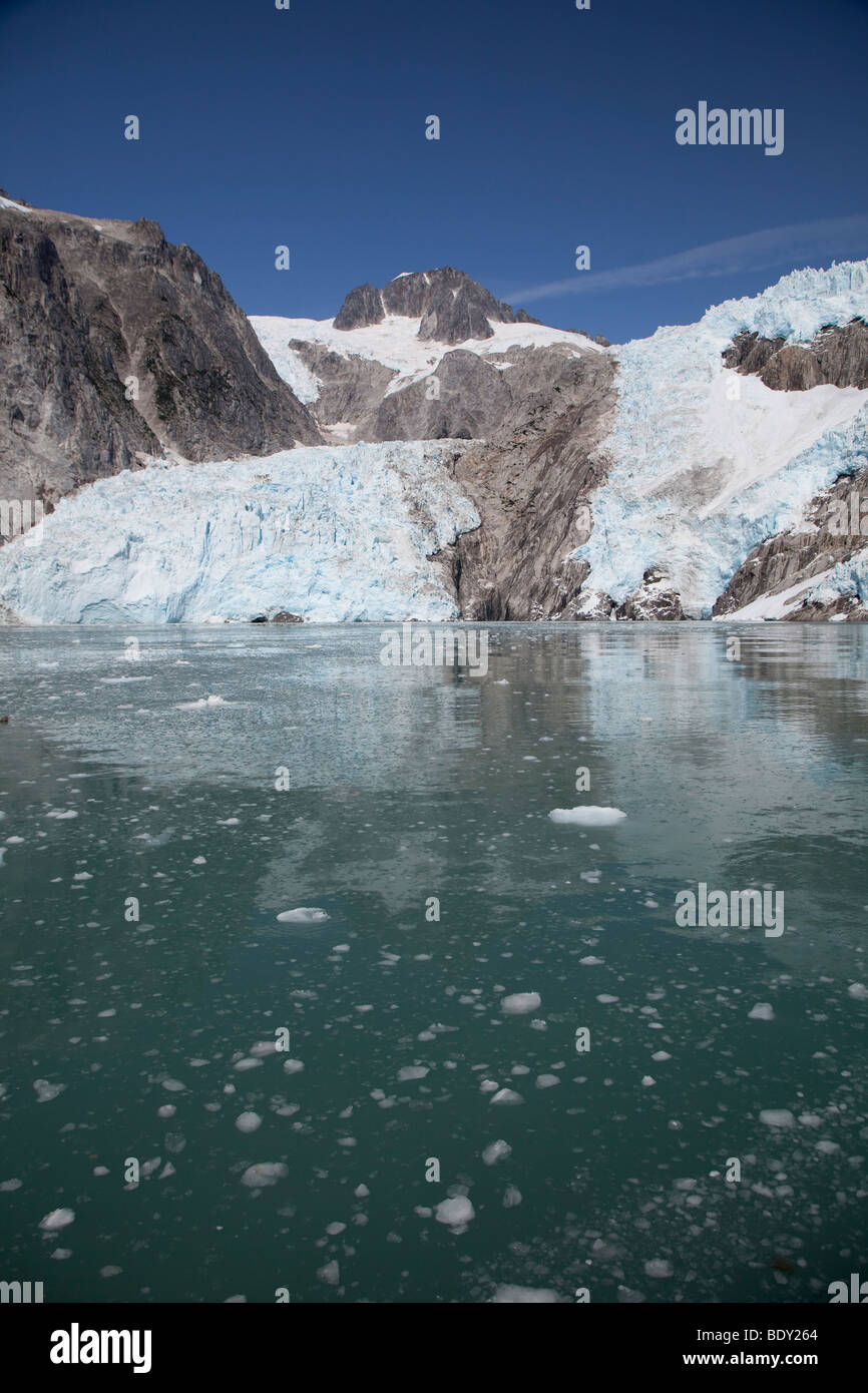 Seward, Alaska - nordwestlichen Gletscher Leckagen in den nordwestlichen Fjord in Kenai Fjords Nationalpark. Stockfoto