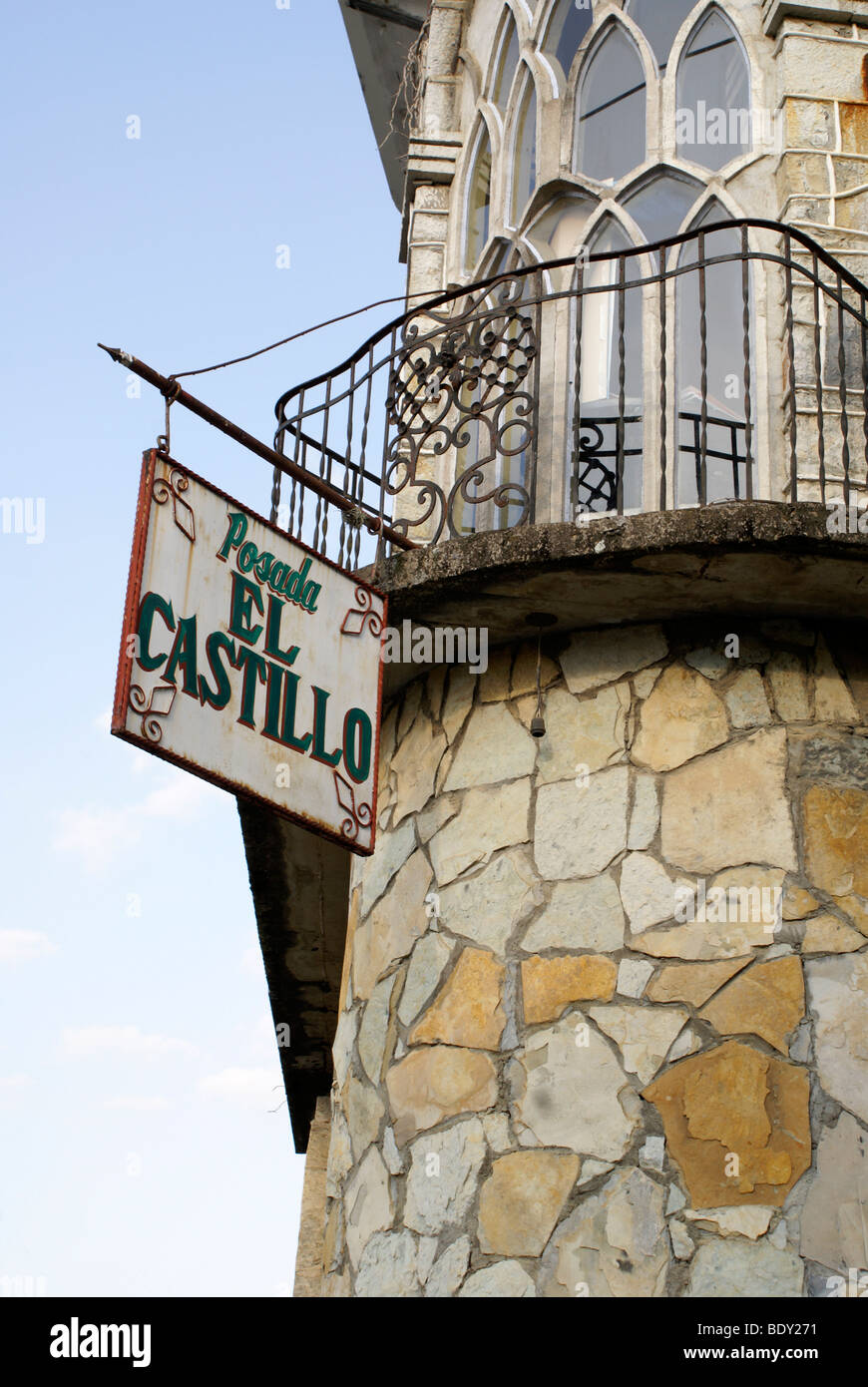Posada El Castillo, ehemalige Heimat von Edward James in Xilitla, Bundesstaat San Luis Potosí, Mexiko Stockfoto