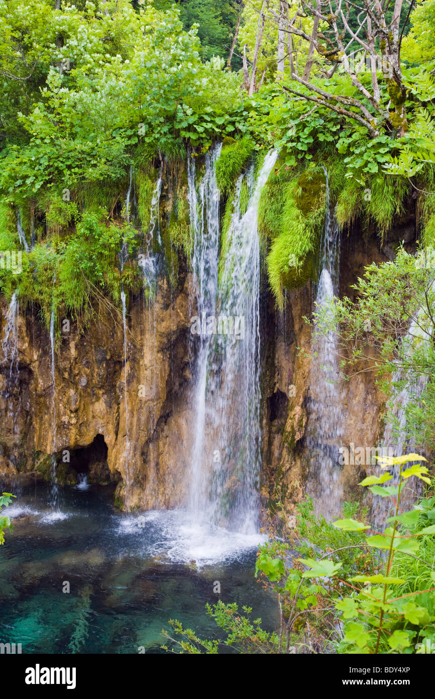 Wasserfälle, Plitvicka Jezera, Nationalpark Plitvicer Seen, Lika-Senj, Kroatien, Europa Stockfoto