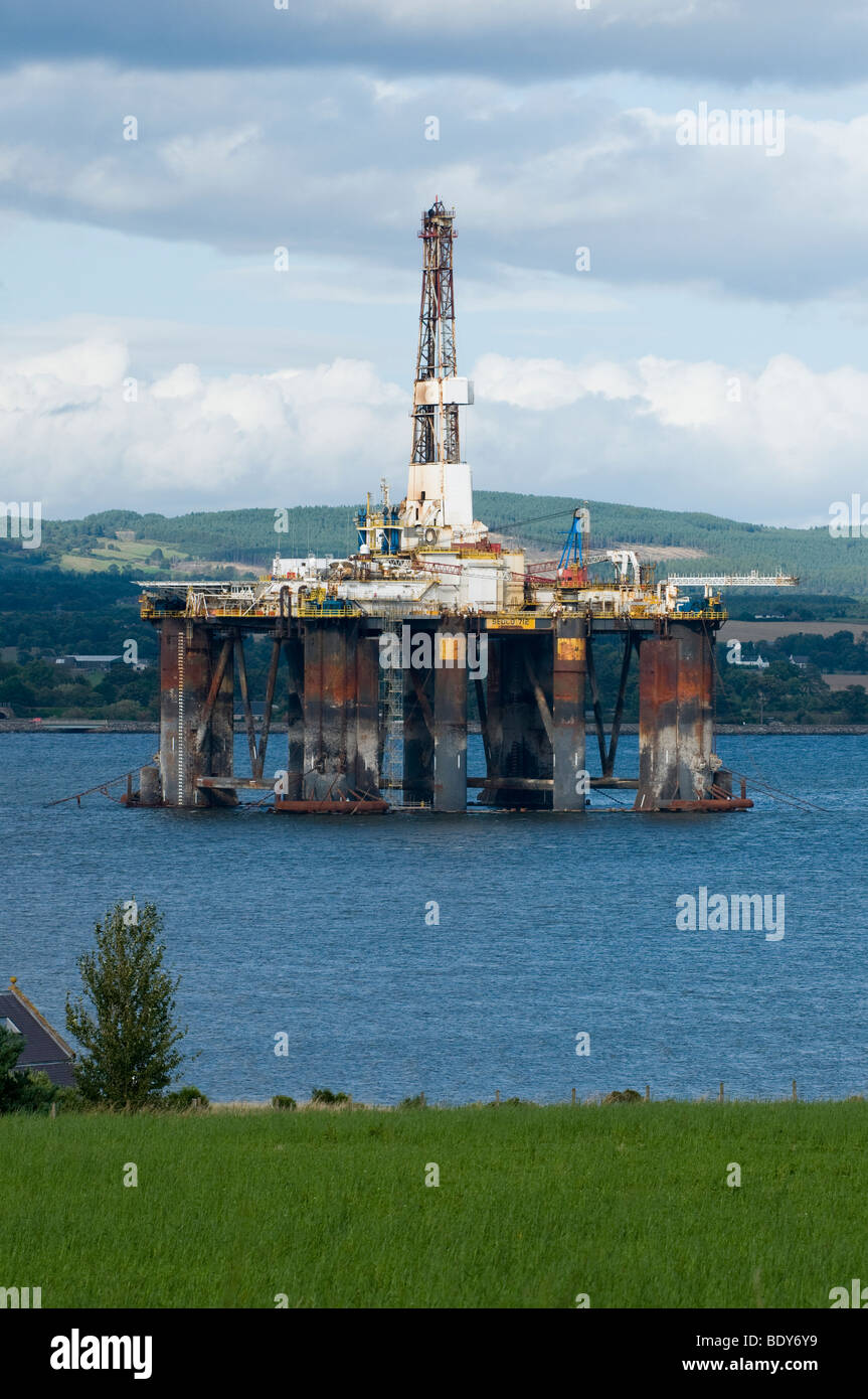 Ölplattformen Sie Rig im Cromarty Firth in der Nähe von Invergordon Stockfoto