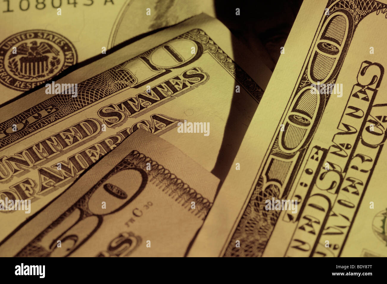 Nahaufnahme von US-Dollarnoten Stockfoto Nahaufnahme von US-Dollarnoten Stockfoto