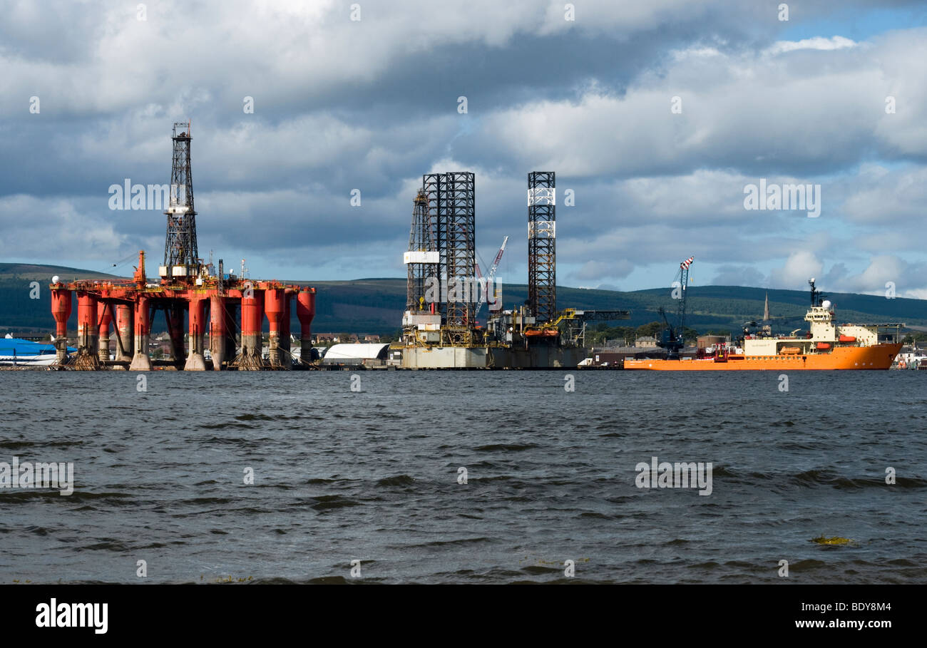 Ölplattformen Sie Rig im Cromarty Firth in der Nähe von Invergordon Stockfoto
