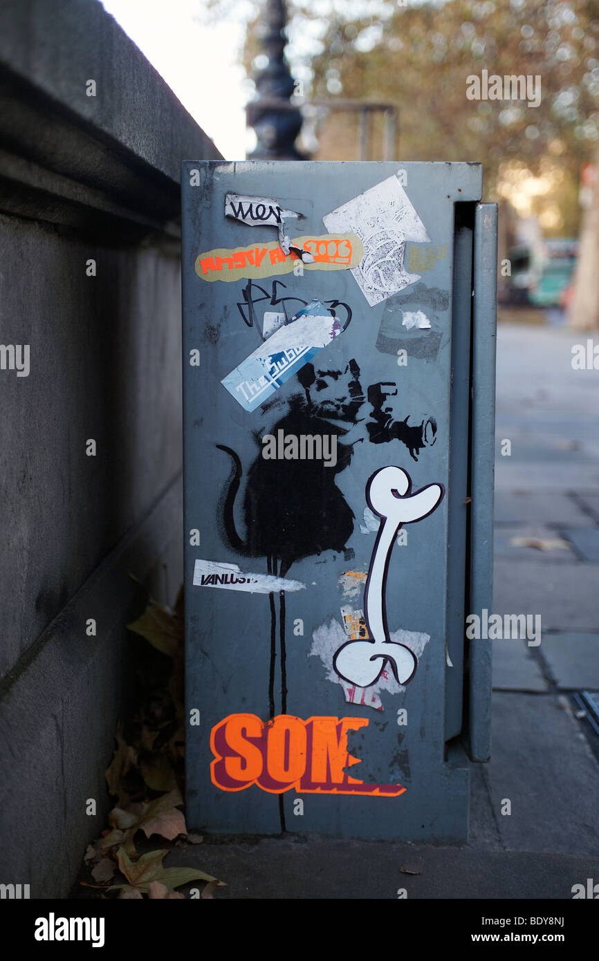 Banksy Ratte Stockfoto