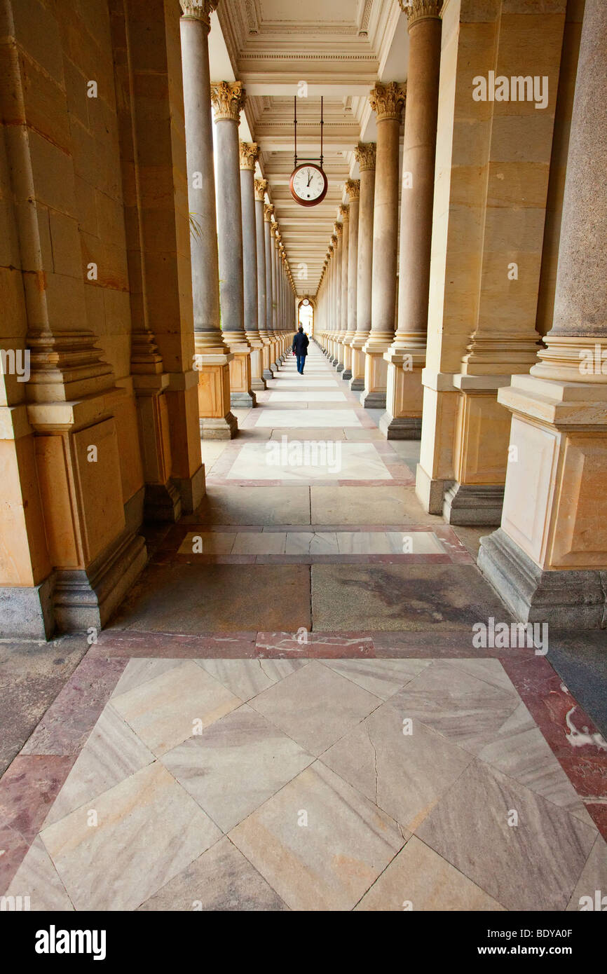 Mühlenkolonnade, historischen Kurhaus in Karlovy Vary/Karlsbad Stockfoto