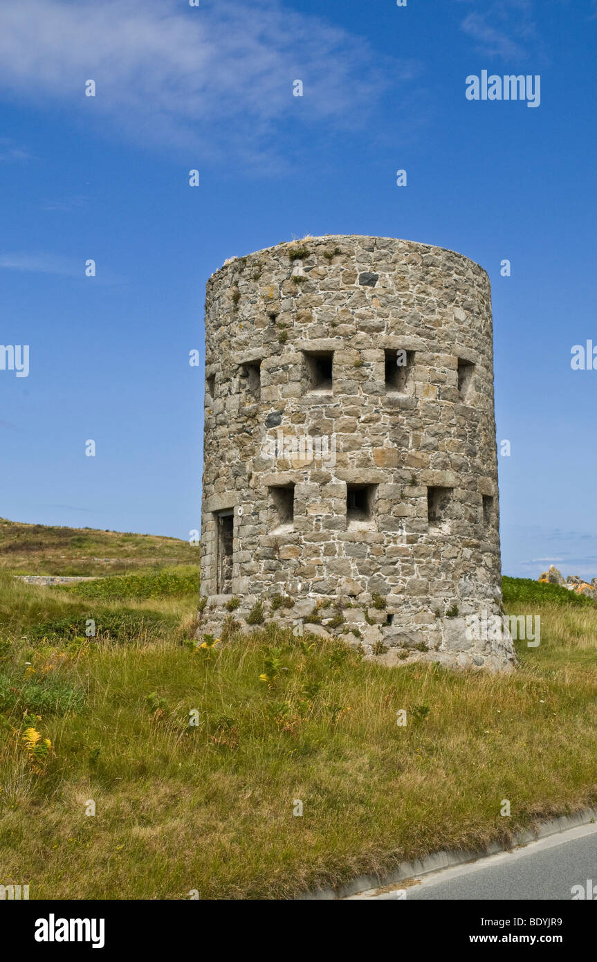 dh Pembroke Bay VALLE GUERNSEY LAncresse Bay Loophole Tower No. 9 18. Jahrhundert Verteidigung Gebäude Verteidigung Stockfoto