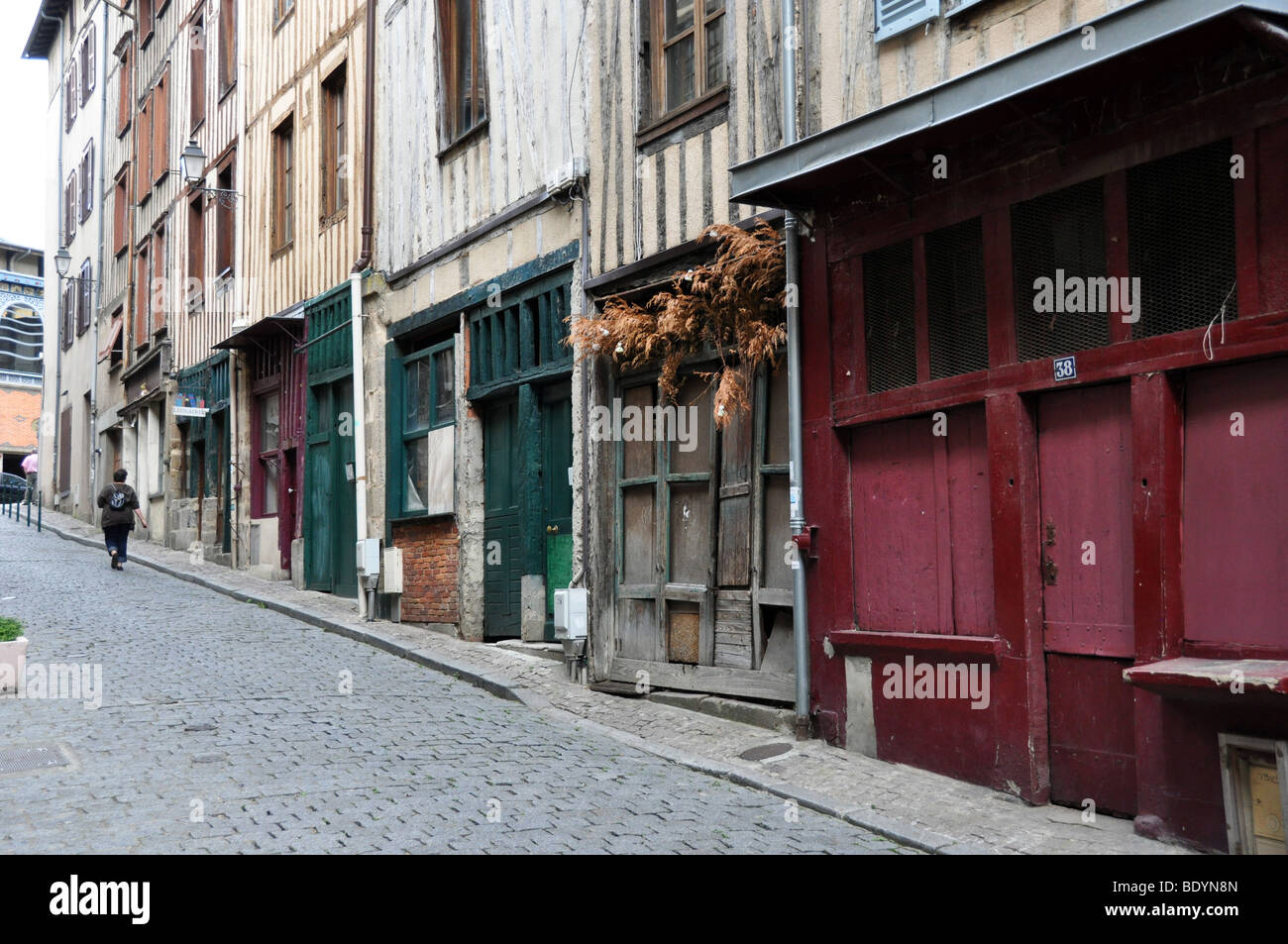 Rue De La Boucherie Limoges Limousin Frankreich Stockfoto